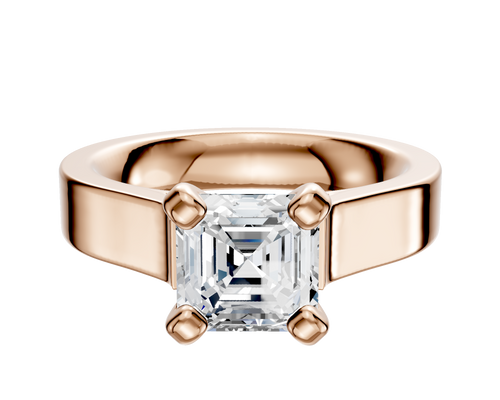 14K Rose Gold 4 Prong Cathedral Flat 4.0mm Engagement Ring