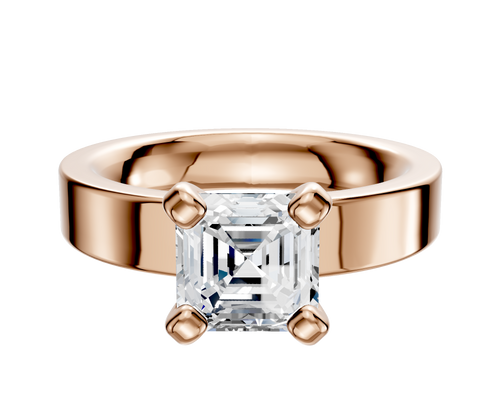 14K Rose Gold 4 Prong Classic Flat 4.0mm Engagement Ring