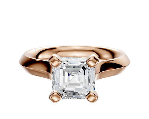 14K Rose Gold 4 Prong Cathedral Knife Edge 3.0mm Engagement Ring