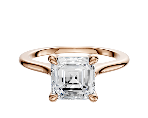 18K Rose Gold 4 Prong Basket Cathedral Dome 1.5mm Engagement Ring