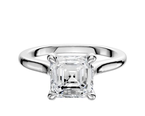 18K White Gold 4 Prong Basket Cathedral Dome 2.0mm Engagement Ring