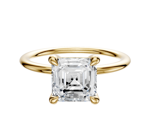 14K Yellow Gold 4 Prong Basket Classic Dome 1.5mm Engagement Ring