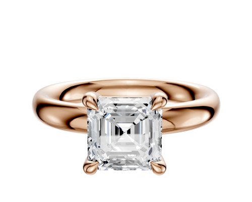 18K Rose Gold 4 Prong Basket Classic Dome 3.0mm Engagement Ring