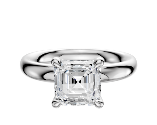 18K White Gold 4 Prong Basket Classic Dome 3.0mm Engagement Ring
