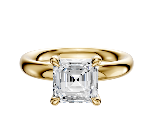 14K Yellow Gold 4 Prong Basket Classic Dome 3.0mm Engagement Ring