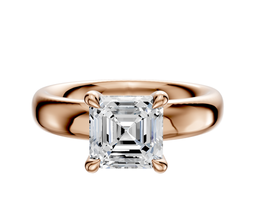 14K Rose Gold 4 Prong Basket Classic Dome 4.0mm Engagement Ring