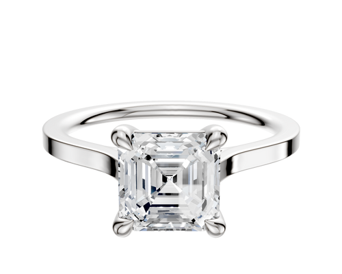 Platinum 4 Prong Basket Cathedral Flat 1.5mm Engagement Ring