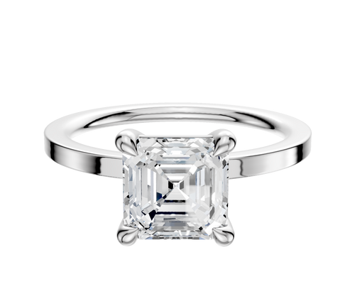 14K White Gold 4 Prong Basket Classic Flat 1.5mm Engagement Ring