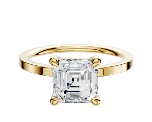 14K Yellow Gold 4 Prong Basket Classic Flat 1.5mm Engagement Ring