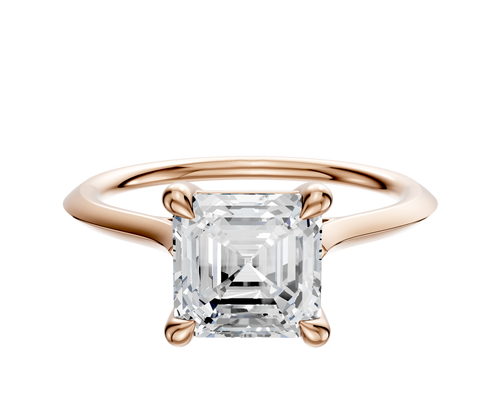 14K Rose Gold 4 Prong Basket Cathedral Knife Edge 1.5mm Engagement Ring