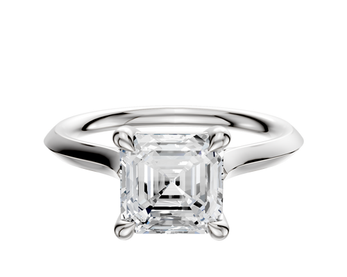 14K White Gold 4 Prong Basket Cathedral Knife Edge 2.0mm Engagement Ring