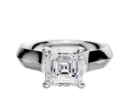 Platinum 4 Prong Basket Cathedral Knife Edge 4.0mm Engagement Ring