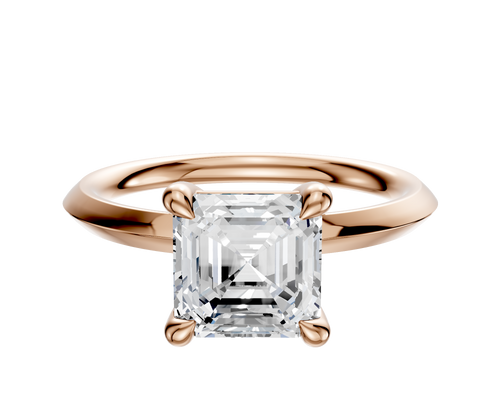 18K Rose Gold 4 Prong Basket Classic Knife Edge 2.0mm Engagement Ring