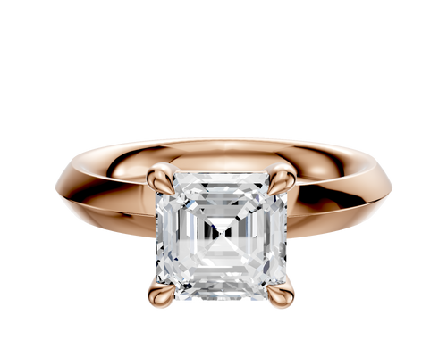 14K Rose Gold 4 Prong Basket Classic Knife Edge 3.0mm Engagement Ring