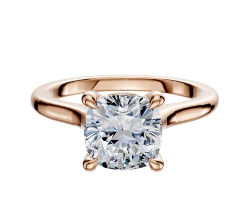 14K Rose Gold 4 Prong Basket Cathedral Dome 2.0mm Engagement Ring