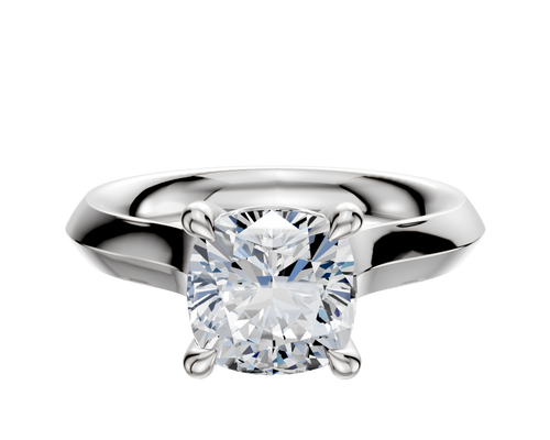 Platinum 4 Prong Basket Cathedral Knife Edge 3.0mm Engagement Ring