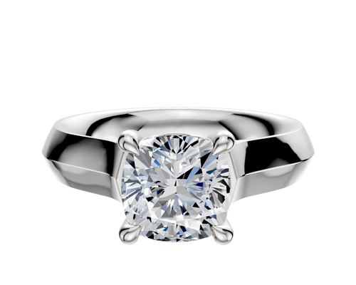 Platinum 4 Prong Basket Cathedral Knife Edge 4.0mm Engagement Ring