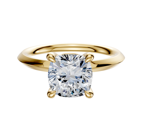 18K Yellow Gold 4 Prong Basket Classic Knife Edge 2.0mm Engagement Ring