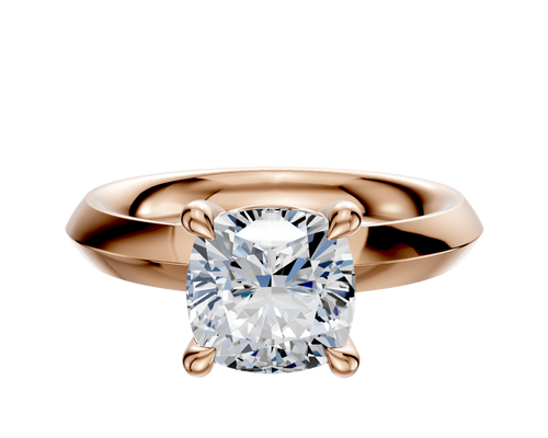 18K Rose Gold 4 Prong Basket Classic Knife Edge 3.0mm Engagement Ring