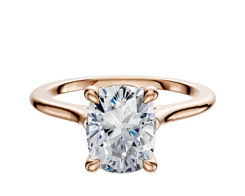 14K Rose Gold 4 Prong Basket Cathedral Dome 1.5mm Engagement Ring