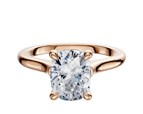 14K Rose Gold 4 Prong Basket Cathedral Dome 2.0mm Engagement Ring