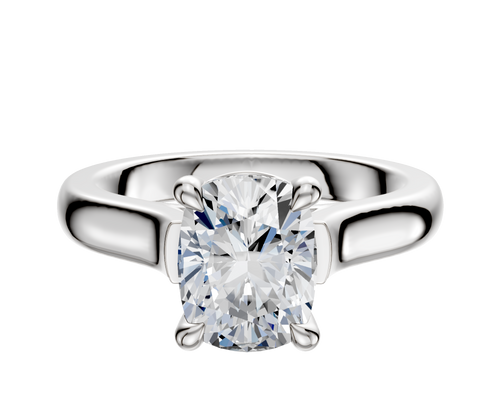 Platinum 4 Prong Basket Cathedral Dome 3.0mm Engagement Ring