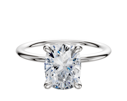 18K White Gold 4 Prong Basket Classic Dome 1.5mm Engagement Ring