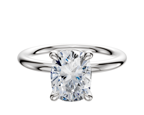 18K White Gold 4 Prong Basket Classic Dome 2.0mm Engagement Ring