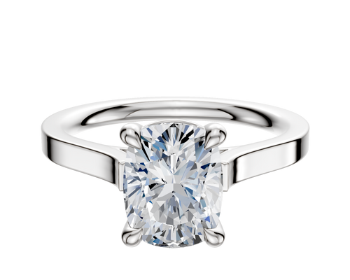 Platinum 4 Prong Basket Cathedral Flat 2.0mm Engagement Ring