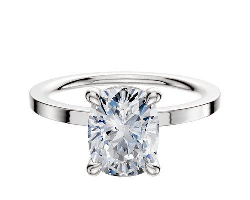 Platinum 4 Prong Basket Classic Flat 1.5mm Engagement Ring