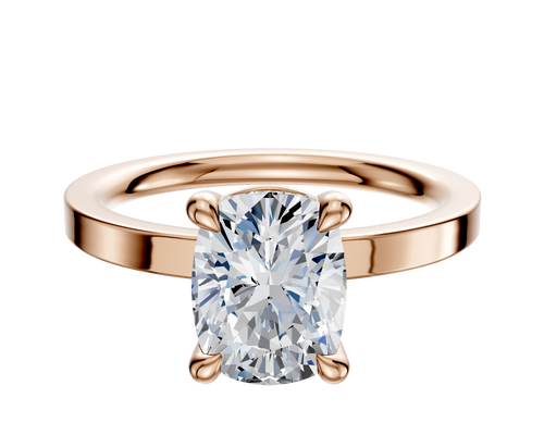 14K Rose Gold 4 Prong Basket Classic Flat 2.0mm Engagement Ring
