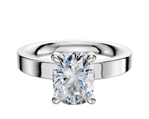 Platinum 4 Prong Basket Classic Flat 3.0mm Engagement Ring