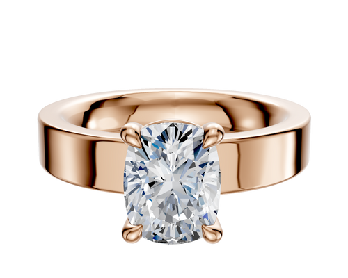 18K Rose Gold 4 Prong Basket Classic Flat 4.0mm Engagement Ring