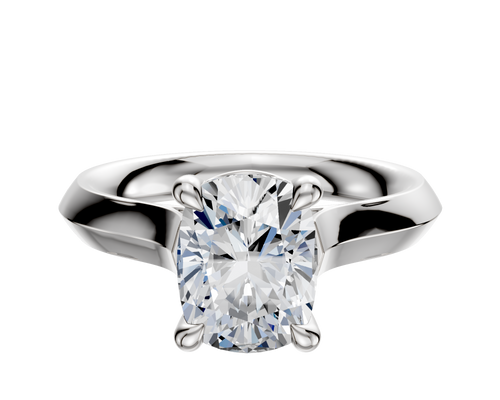 Platinum 4 Prong Basket Cathedral Knife Edge 3.0mm Engagement Ring