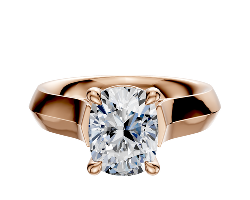 18K Rose Gold 4 Prong Basket Cathedral Knife Edge 4.0mm Engagement Ring