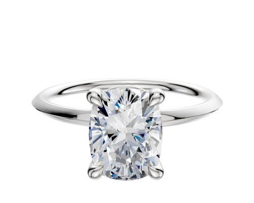 14K White Gold 4 Prong Basket Classic Knife Edge 1.5mm Engagement Ring