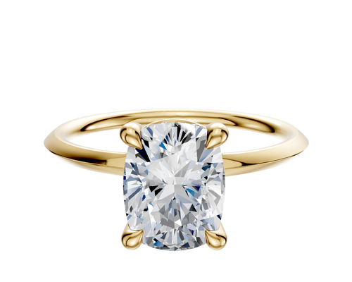 18K Yellow Gold 4 Prong Basket Classic Knife Edge 1.5mm Engagement Ring