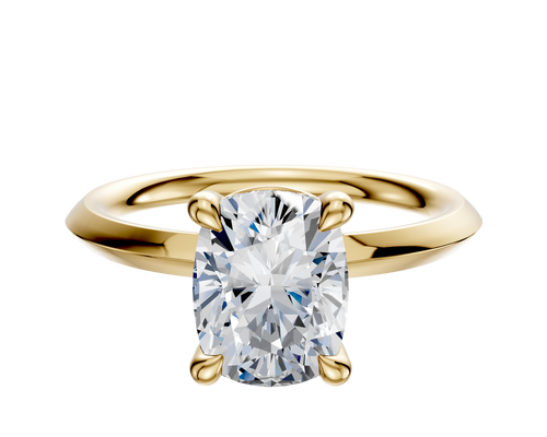 14K Yellow Gold 4 Prong Basket Classic Knife Edge 2.0mm Engagement Ring
