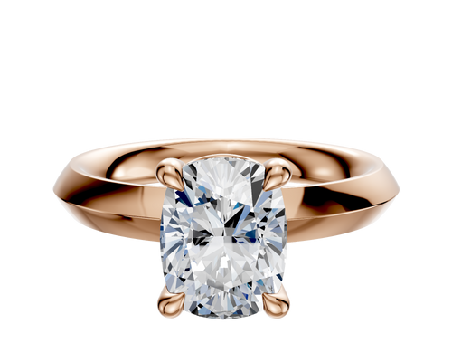 18K Rose Gold 4 Prong Basket Classic Knife Edge 3.0mm Engagement Ring