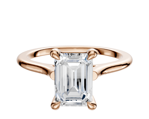 14K Rose Gold 4 Prong Basket Cathedral Dome 1.5mm Engagement Ring