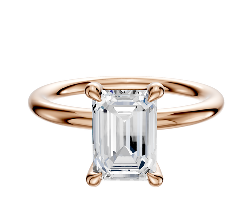 18K Rose Gold 4 Prong Basket Classic Dome 2.0mm Engagement Ring