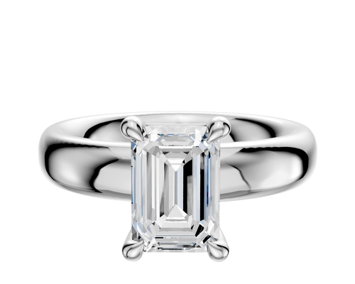 Platinum 4 Prong Basket Classic Dome 4.0mm Engagement Ring