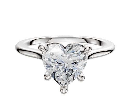 14K White Gold 4 Prong Basket Cathedral Dome 1.5mm Engagement Ring