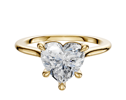 18K Yellow Gold 4 Prong Basket Cathedral Dome 1.5mm Engagement Ring