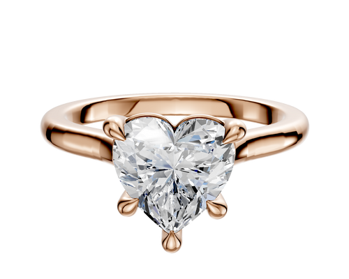 14K Rose Gold 4 Prong Basket Cathedral Dome 2.0mm Engagement Ring