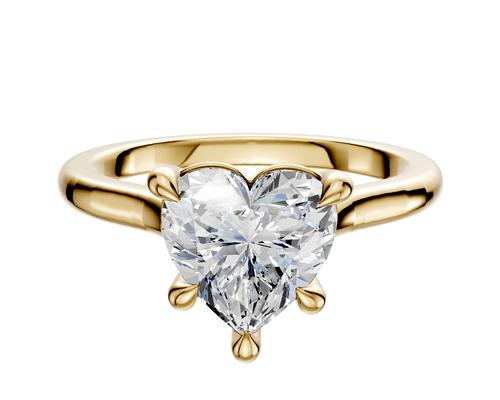 14K Yellow Gold 4 Prong Basket Cathedral Dome 2.0mm Engagement Ring