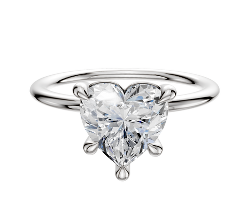 18K White Gold 4 Prong Basket Classic Dome 1.5mm Engagement Ring