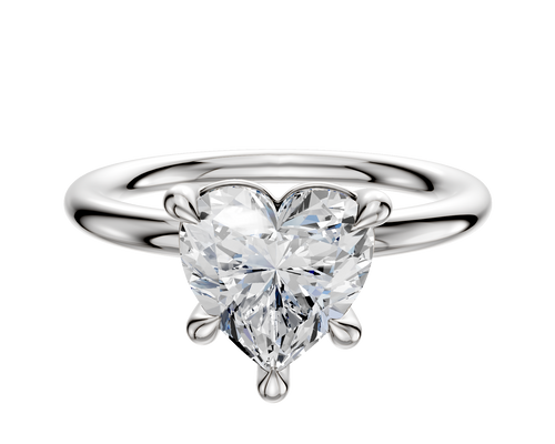 14K White Gold 4 Prong Basket Classic Dome 2.0mm Engagement Ring