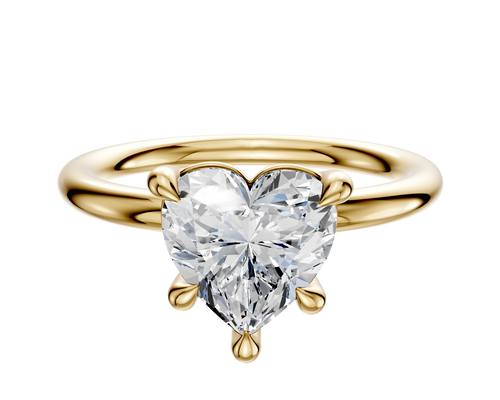 14K Yellow Gold 4 Prong Basket Classic Dome 2.0mm Engagement Ring