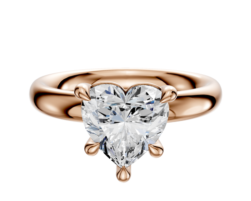 14K Rose Gold 4 Prong Basket Classic Dome 3.0mm Engagement Ring